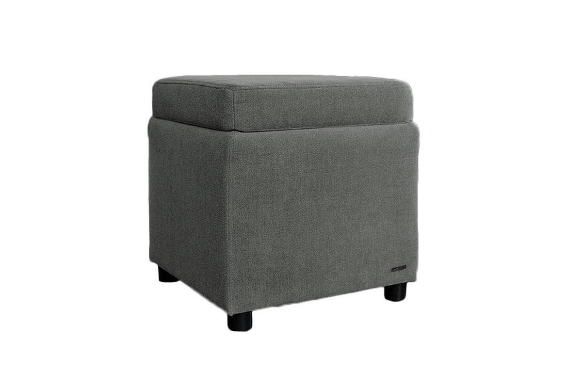 HOCKER IDA Silber Webstoff - Silberfarben, Textil (45/45/45cm) - KAWOLA