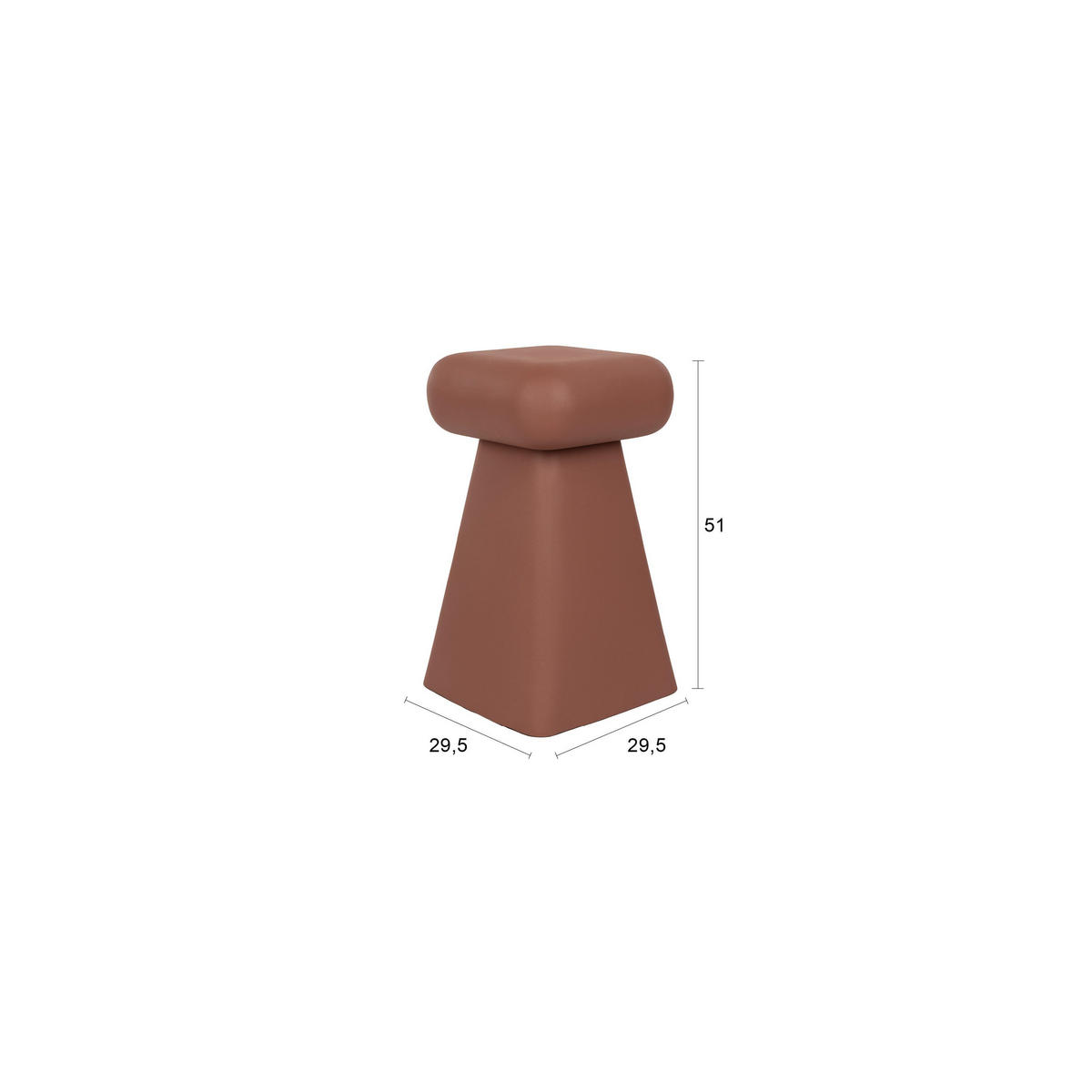 BEISTELLTISCH Earth Terra/ Rot - Rot, Metall (29.5/29.5/51cm) - Zuiver