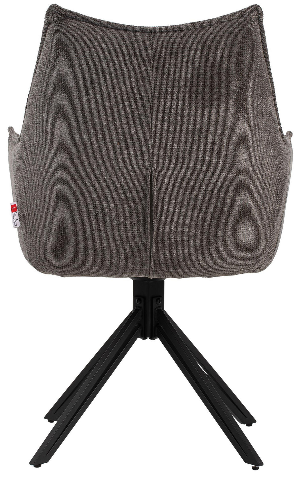 DININGSESSEL Ginosa - drehbar - dunkelgrau - Dunkelgrau/Graubraun, Textil/Metall (62/90/66cm) - bene living
