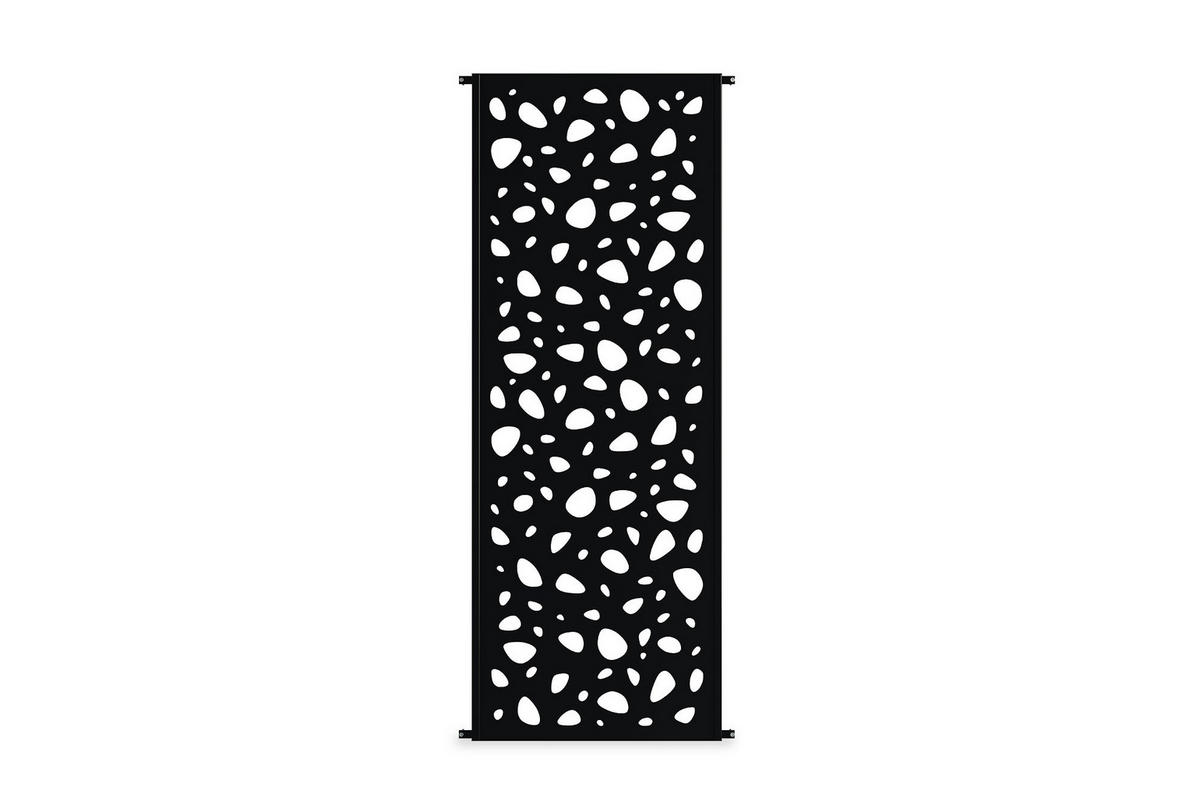 SICHTSCHUTZPANEELE dekorativ 2er-Set Sunny schwarz H.160cm Vollmuster - Schwarz, Metall (60/160cm) - Casanoov