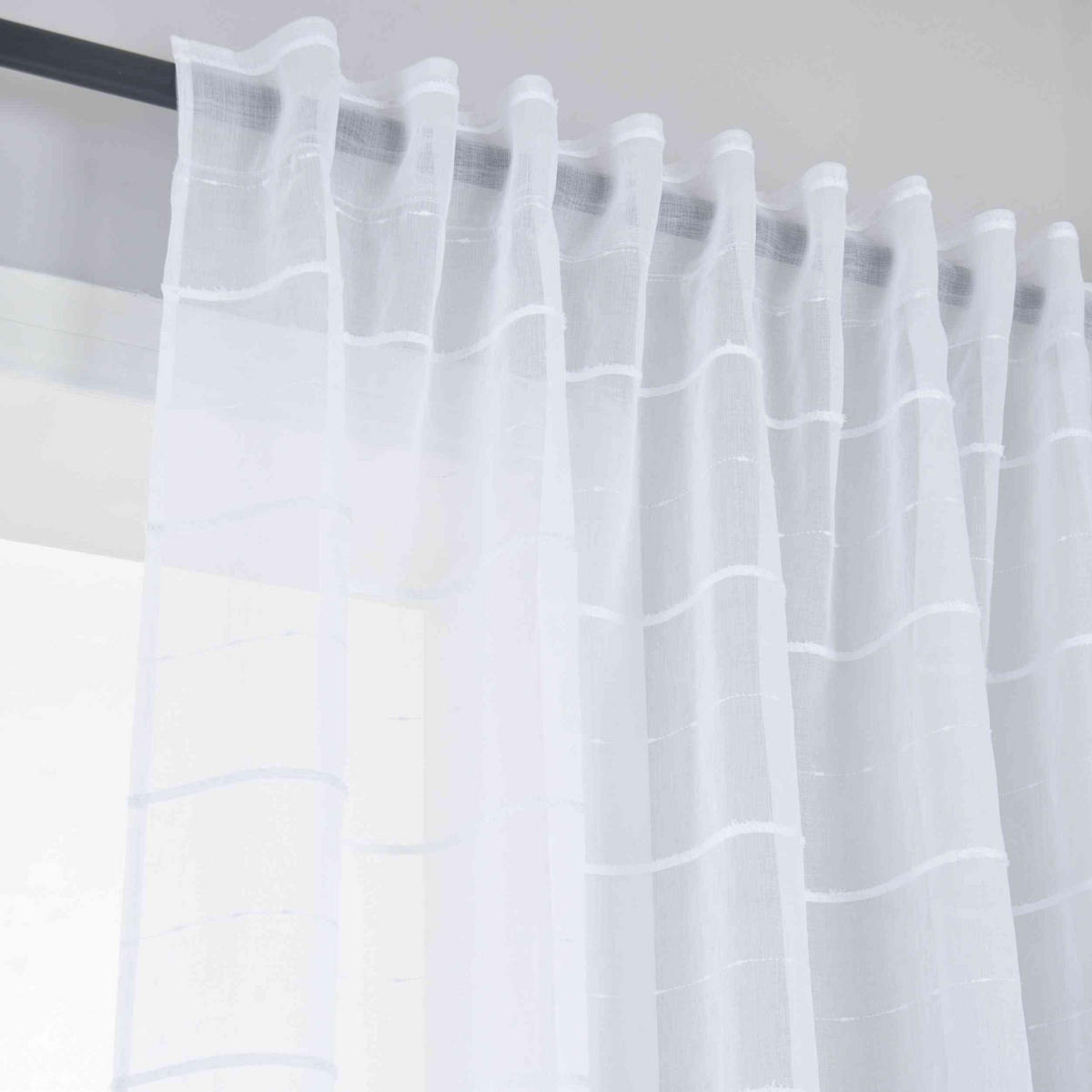 GARDINE LEINEN HxB 245x145 cm Natur Classic - Weiß, Textil (145/245cm) - Gardinenbox
