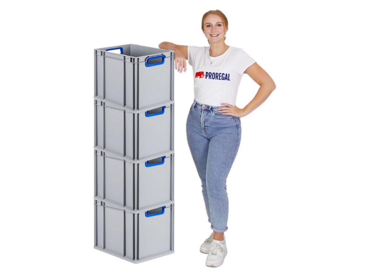 EUROBOX 4x Nextgen Color 32x30x40cm 30 Liter Griffe Blau Offen - Blau, Kunststoff (30/32/40cm) - PROREGAL