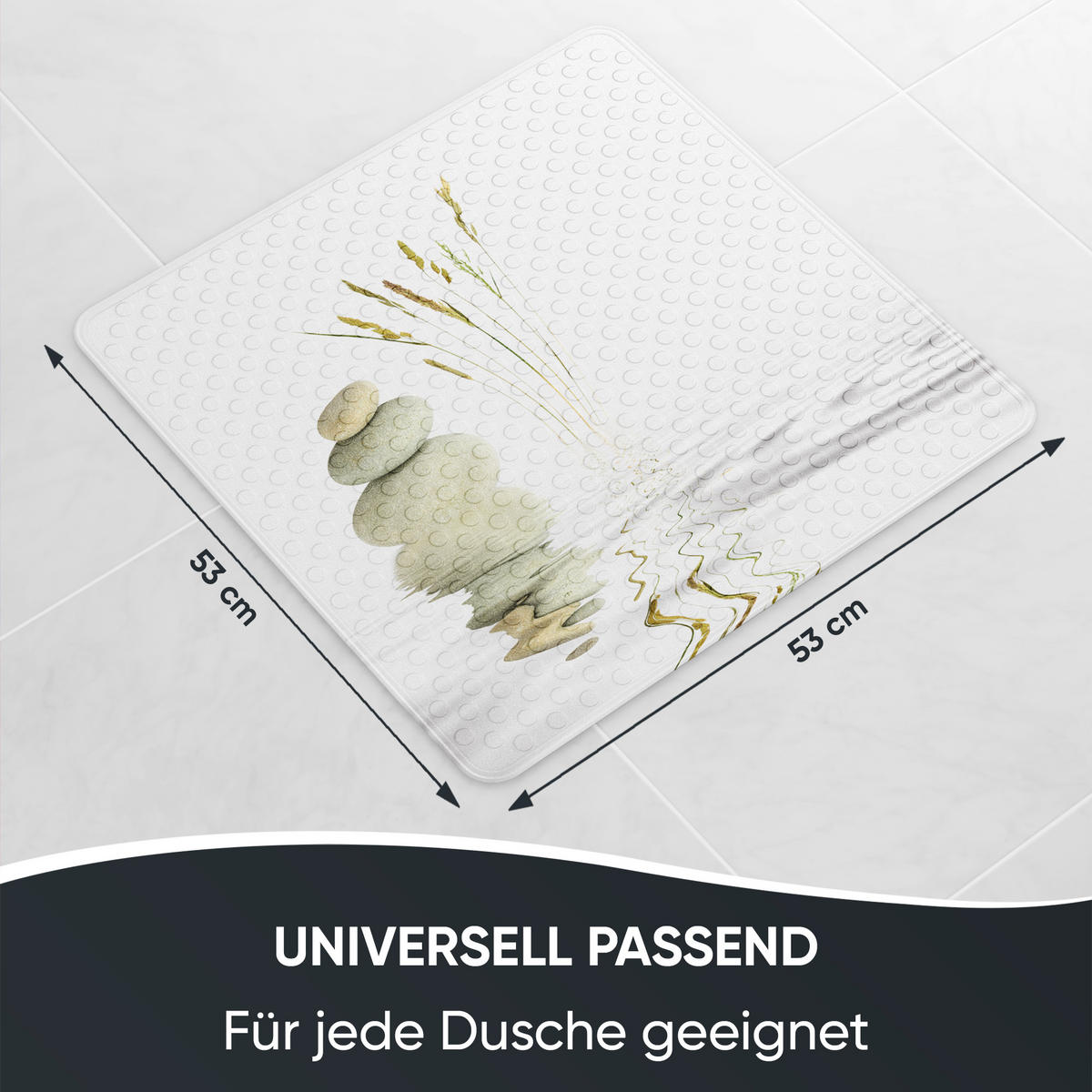 BADEMATTE Balance - Weiß, Kunststoff (53/53cm) - Sanilo