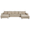 5-SITZER WOHNLANDSCHAFT U-förmig beige Lilviken - Beige/Schwarz, Textil (359/57/194cm) - Beliani