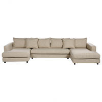 5-SITZER WOHNLANDSCHAFT U-förmig beige Lilviken - Beige/Schwarz, Textil (359/57/194cm) - Beliani