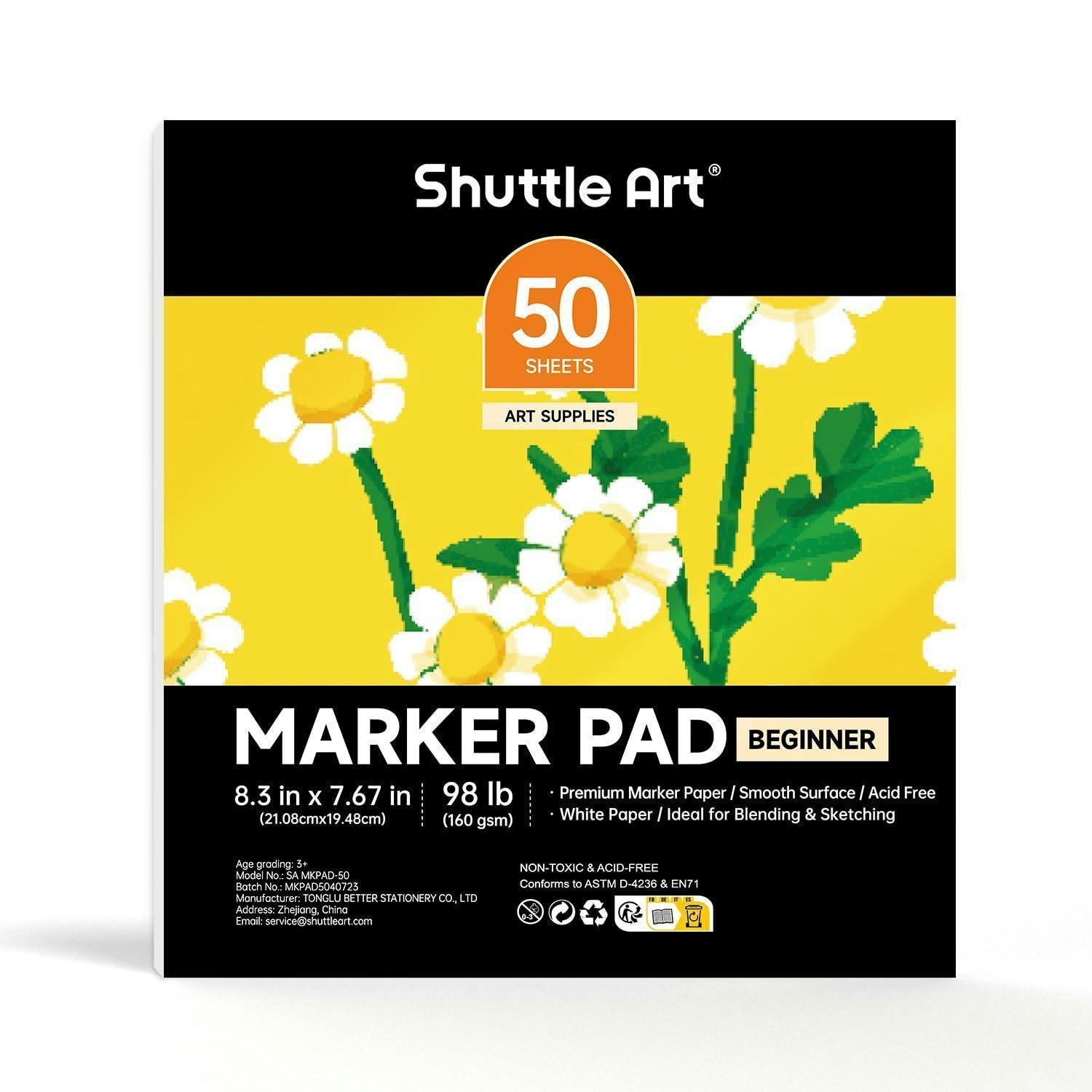 SKIZZENBUCH 21 x 19,5 cm 160GSM Alkohol Marker Papier 50 Blatt - Multicolor, Papier (19.7/1/21.1cm)