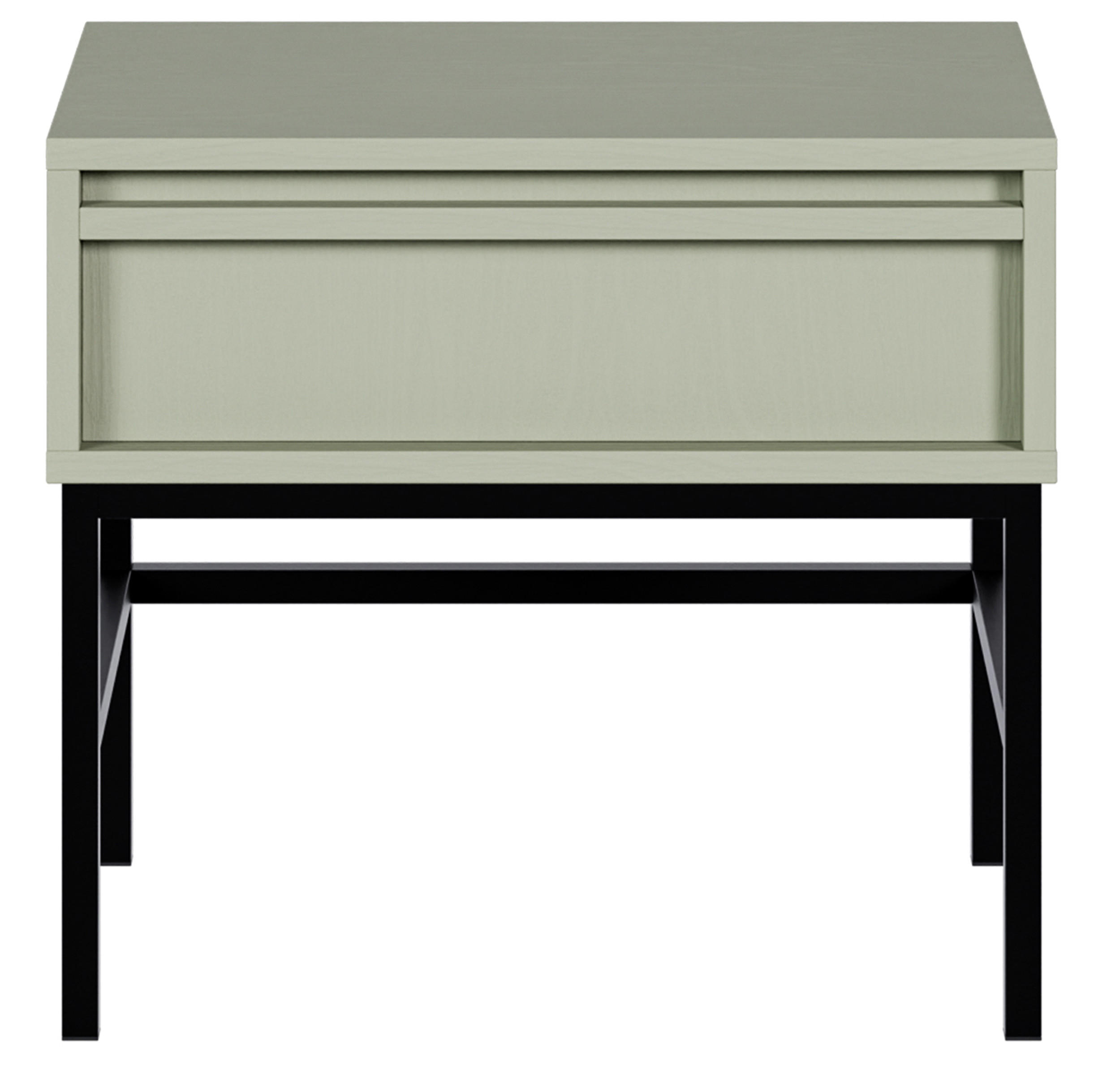 NACHTSCHRANK Evo Salbeigrün mit Metallgestell 50 cm - Salbeigrün/Schwarz, Holzwerkstoff/Metall (50/44/34cm) - Selsey