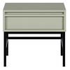NACHTSCHRANK Evo Salbeigrün mit Metallgestell 50 cm - Salbeigrün/Schwarz, Holzwerkstoff/Metall (50/44/34cm) - Selsey