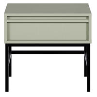 NACHTSCHRANK Evo Salbeigrün mit Metallgestell 50 cm - Salbeigrün/Schwarz, Holzwerkstoff/Metall (50/44/34cm) - Selsey