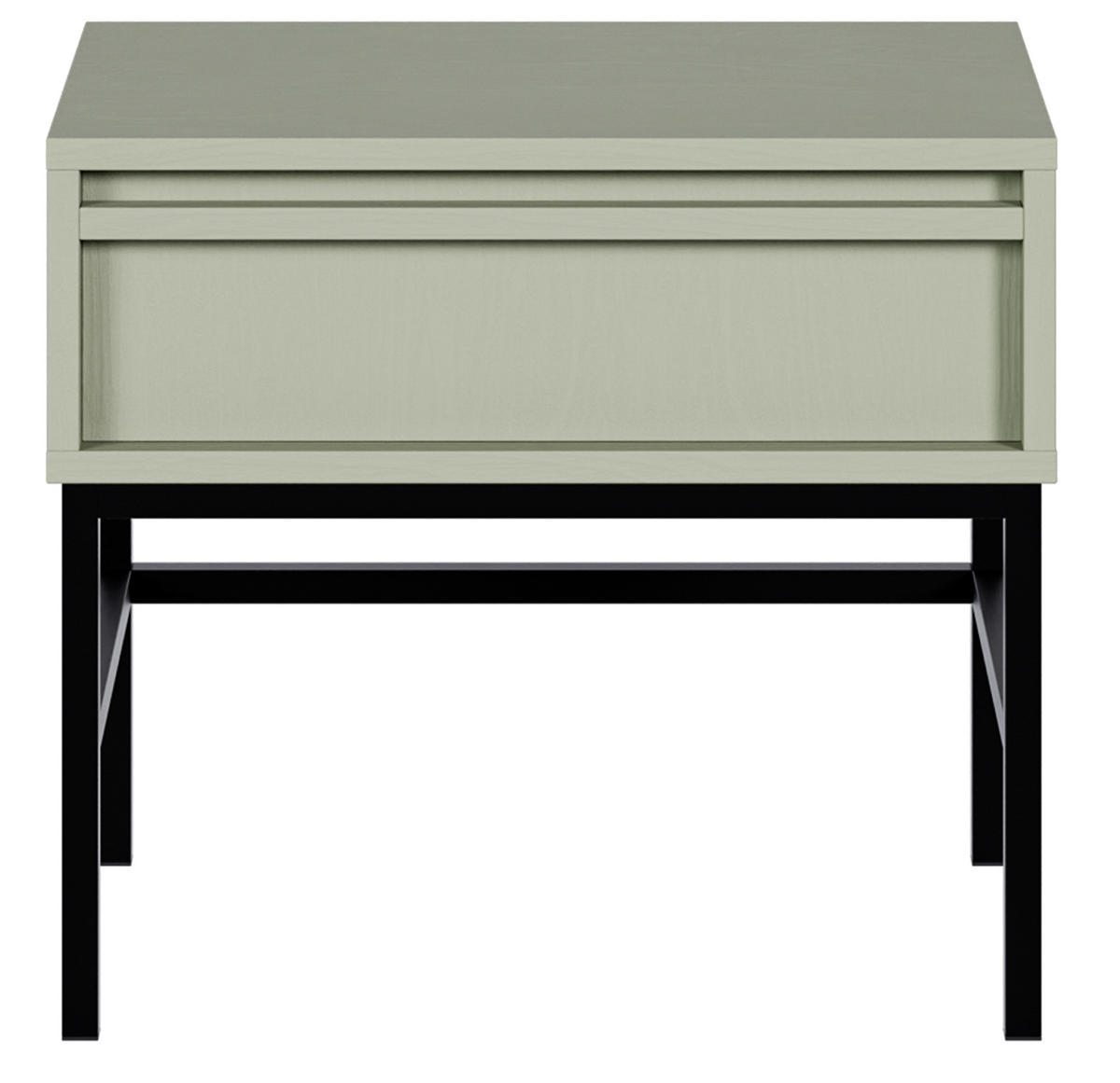 NACHTSCHRANK Evo Salbeigrün mit Metallgestell 50 cm - Salbeigrün/Schwarz, Holzwerkstoff/Metall (50/44/34cm) - Selsey