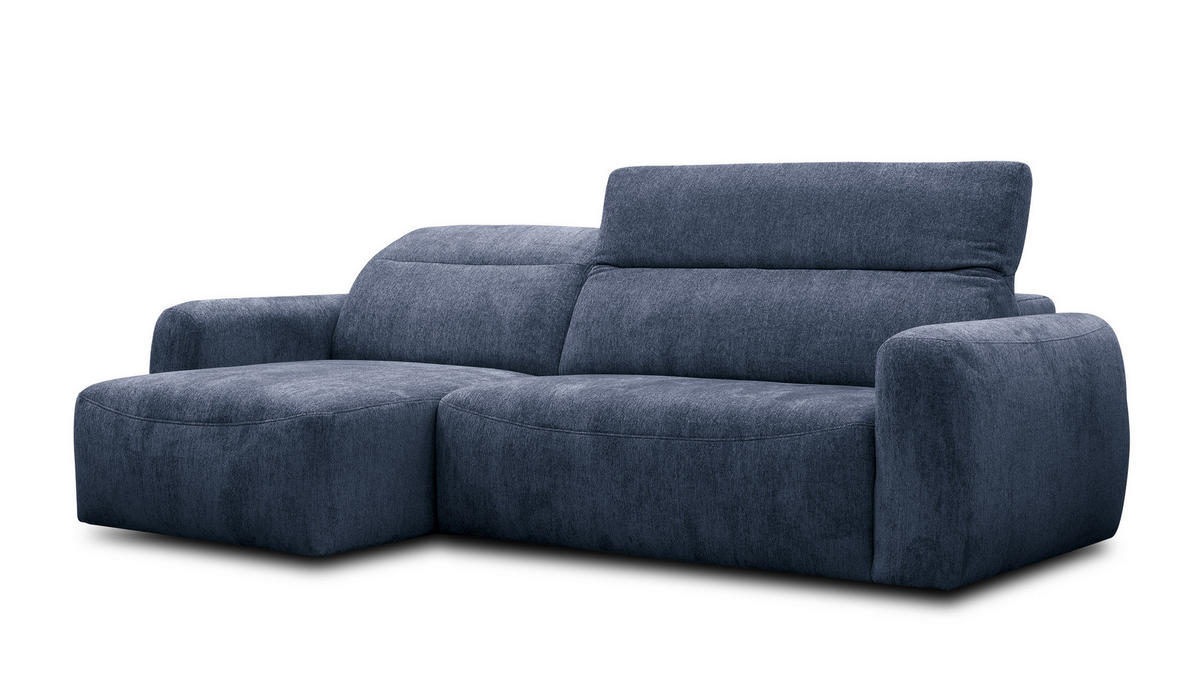 ECKSOFA NERO 4-Sitzer, dunkelblau - Schwarz/Dunkelblau, Holz/Textil (272/81/159cm) - Courtois Laville