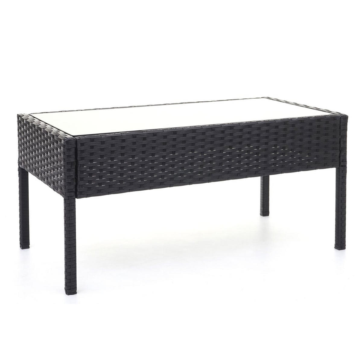 LOUNGE-SET Garten Schwarz Kissen Creme - Schwarz, Metall - PROREGAL