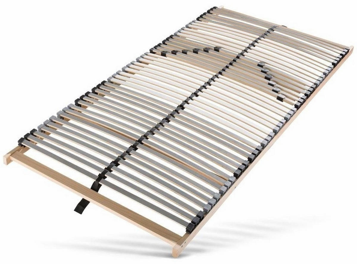 LATTENROST Lux Fix - 80x200 cm, mit Härteregulierung, 7 Zonen, 42 Latten, Buchenholz - Buchefarben/Braun, Holz (80/200cm) - Sleepneo