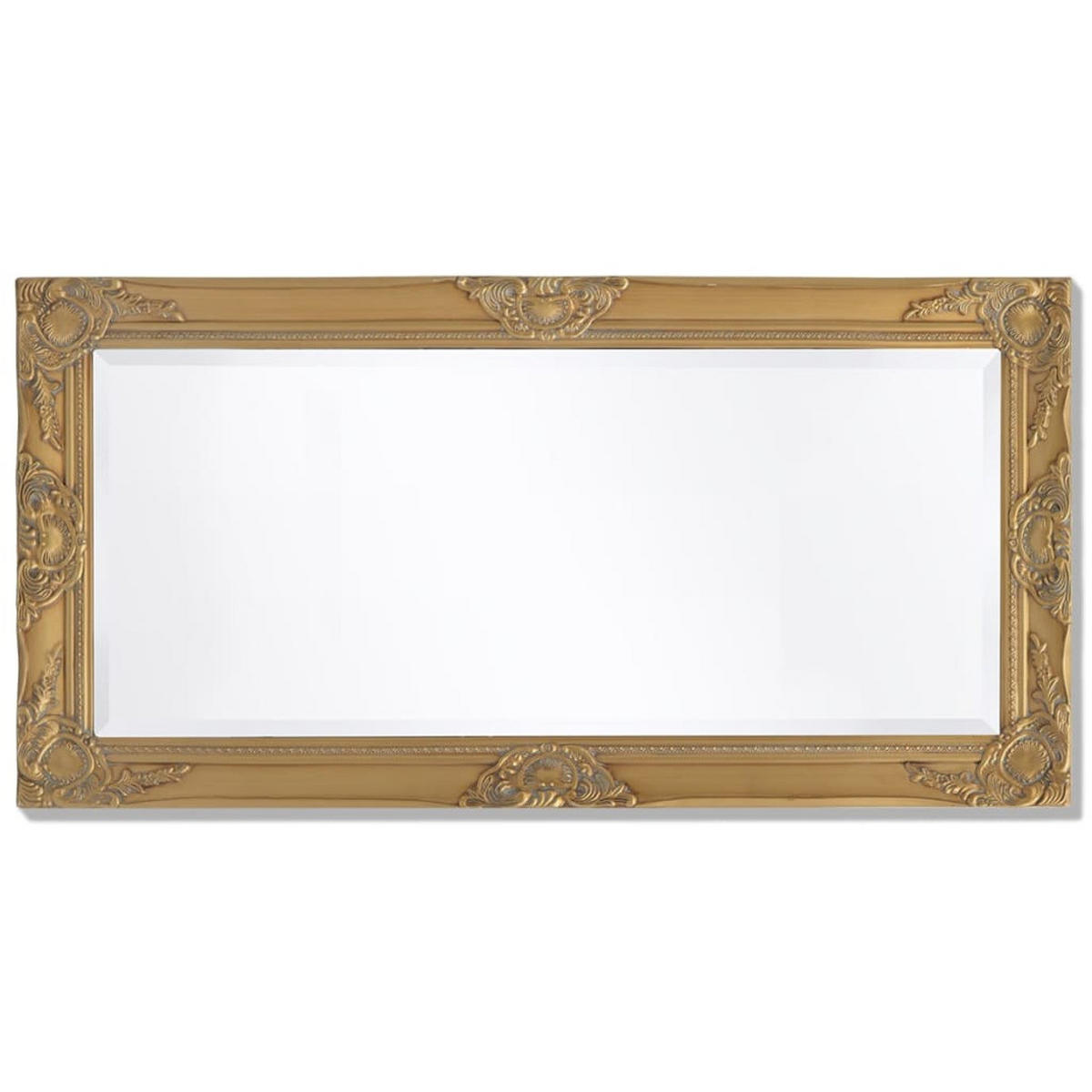 WANDSPIEGEL IM BAROCK-STIL 100X50 CM GOLDEN - Goldfarben, Holz (50/1/100cm) - vidaXL