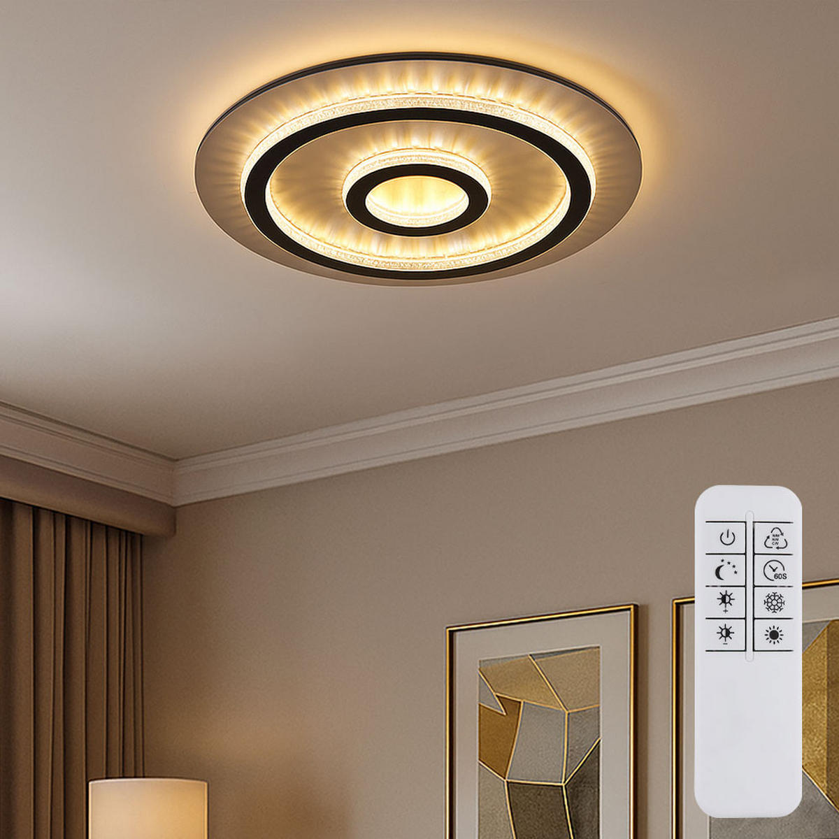 LED DECKENLEUCHTE Jayden Grau Gold - Grau, Metall (45/45/5.5cm) - Globo Lighting