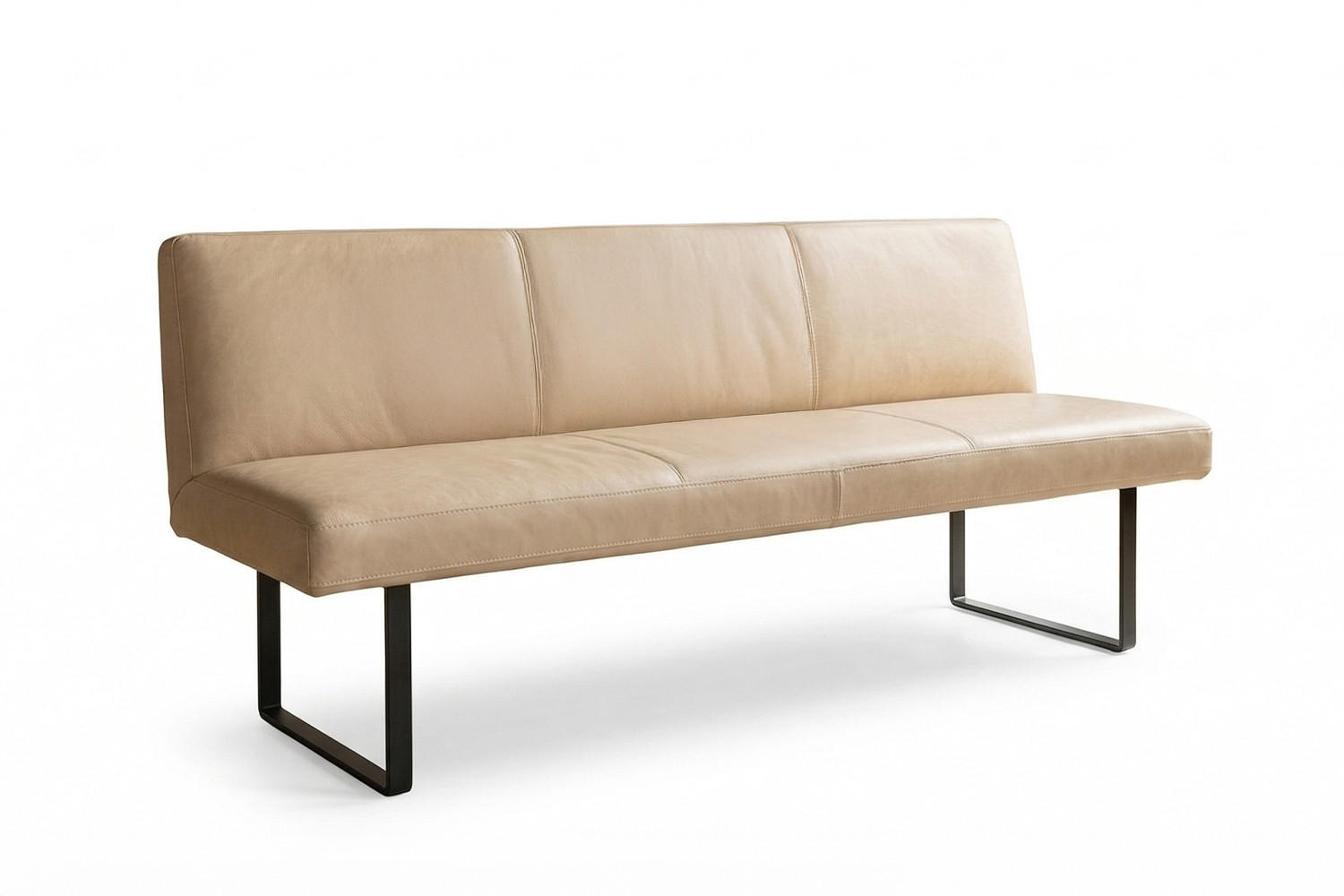 ESSZIMMERBANK ELEEN Beige Leder - Beige, Leder (243/85/69cm) - KAWOLA