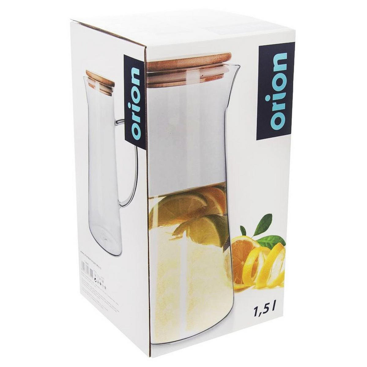 GLASKRUG mit Bambusdeckel 1,35 l - Transparent, Glas (1.35L) - Orion 