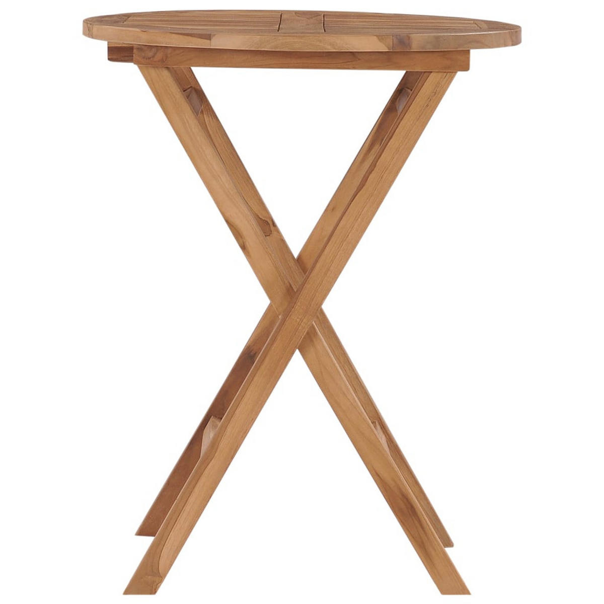 GARTENTISCH KLAPPBAR 60 CM TEAK MASSIVHOLZ - Braun, Holz (60/60/75cm) - vidaXL