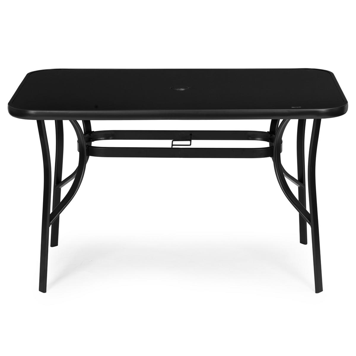 GARTENTISCH Schwarz Metall - Schwarz, Metall (120/70/71cm) - Mat-Haus