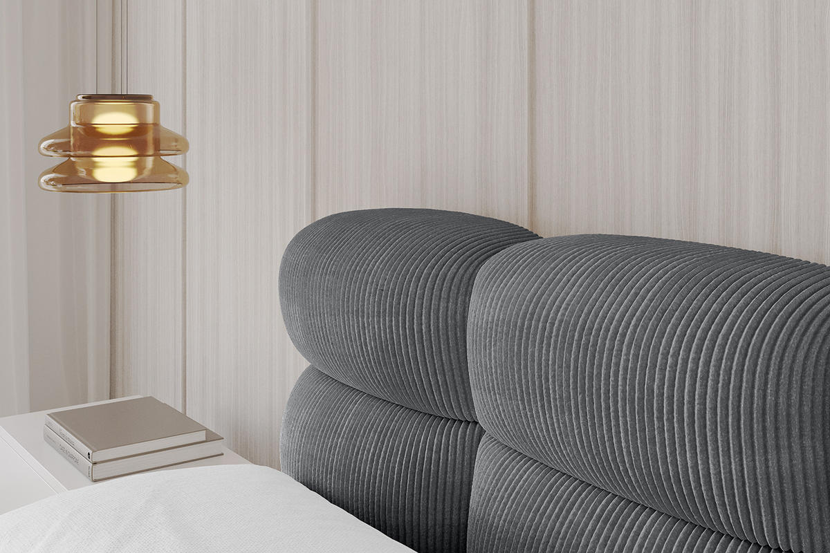 POLSTERBETT mit Bettkasten und Lattenrost, Boxbett ohne Matratze - NOMA 180x200 Dunkelgrau - Dunkelgrau, Holzwerkstoff/Textil (180/200cm) - ALTDECOR