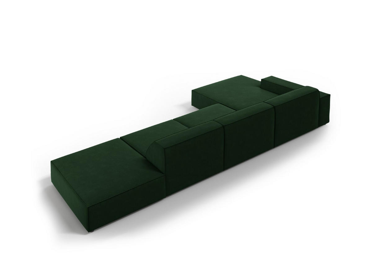 ECKSOFA links Jodie aus Samt flaschengrün 5 Sitzplätze - Dunkelgrün, Textil (166/341cm) - Micadoni