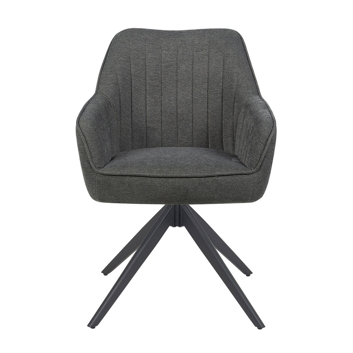 ARMLEHNSTUHL ARVIT - Schwarz/Grau, Textil/Metall (58/87/61cm) - B&D Home
