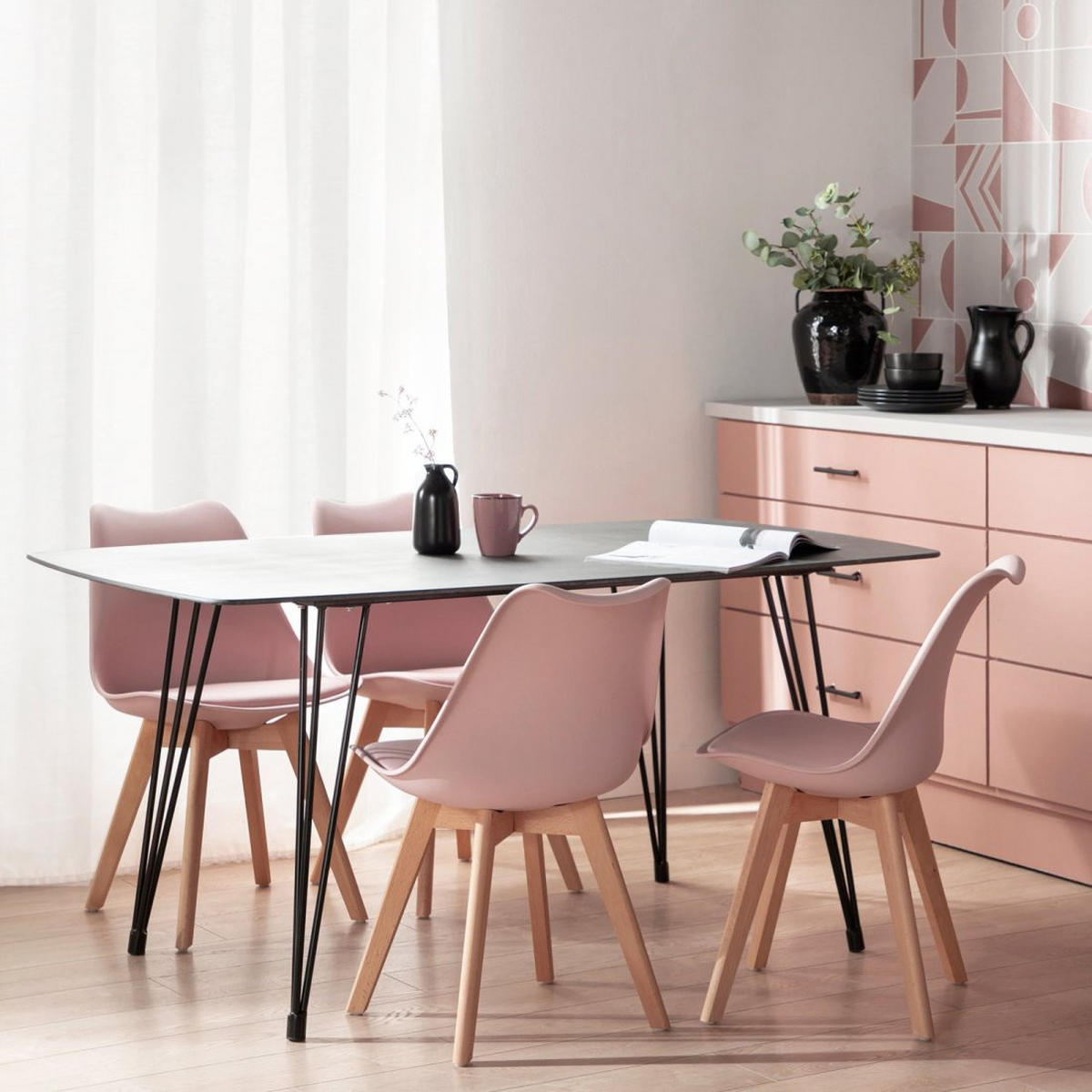 ESSZIMMERSTUHL Kler Rosa 48 cm x 82 cm - Pink, Kunststoff (48/82/57cm)