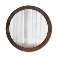 SPIEGEL Ø90 cm Rund mit Aufdruck - Braun, Glas (90/90/0.4cm) - TULUP