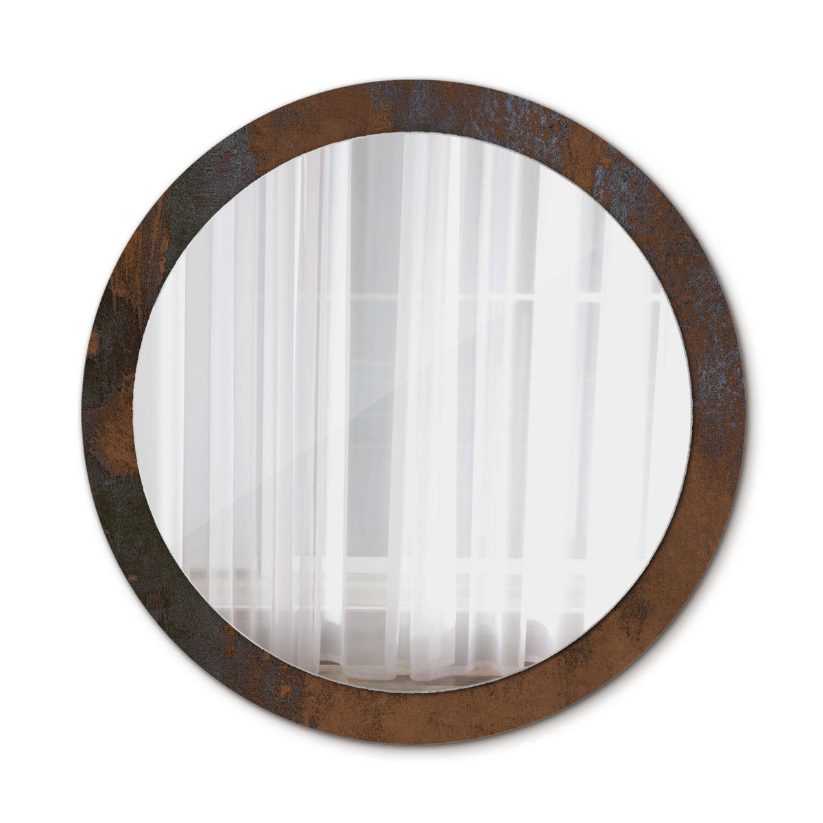 SPIEGEL Ø90 cm Rund mit Aufdruck - Braun, Glas (90/90/0.4cm) - TULUP