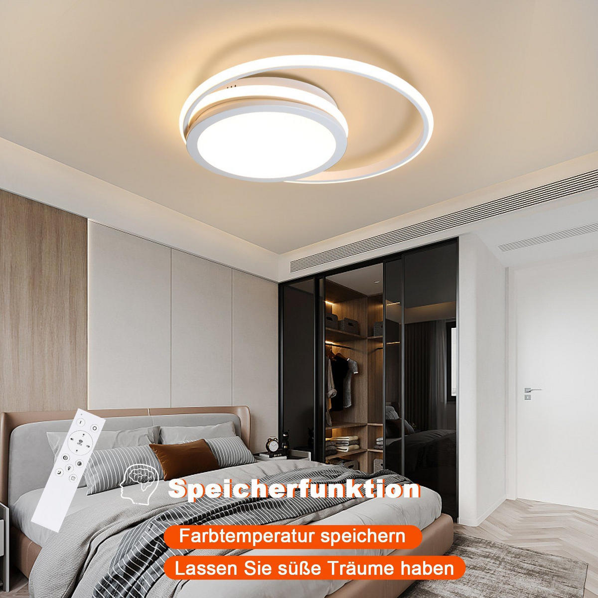 LED-DECKENLEUCHTE Bruno 47/47/7 cm - Weiß, Metall (47/47/7cm) - Nettlife