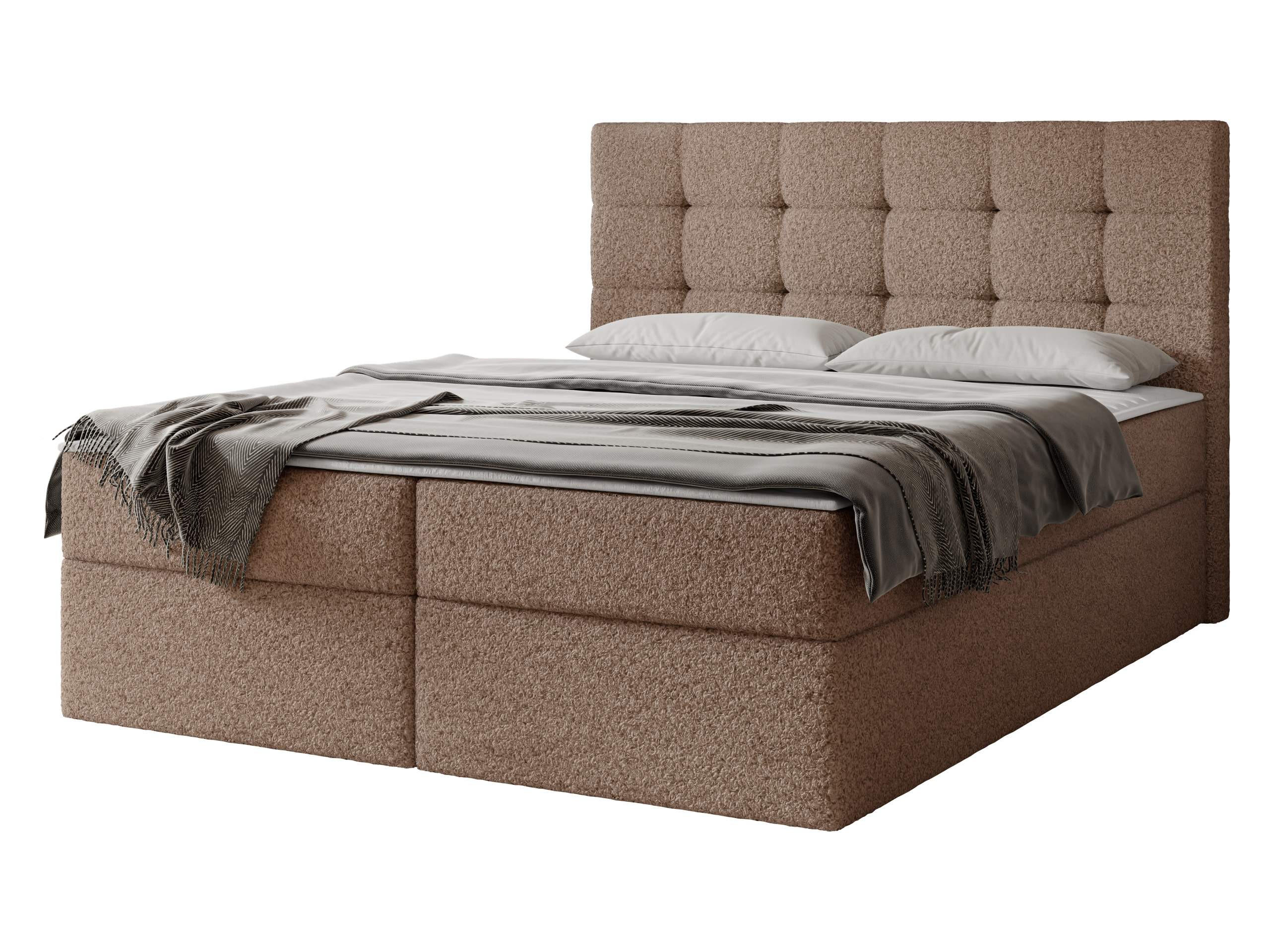 BOXBETT Luanda Boucle - H3 - Braun, Holzwerkstoff/Textil (180/200cm) - MIRJAN24