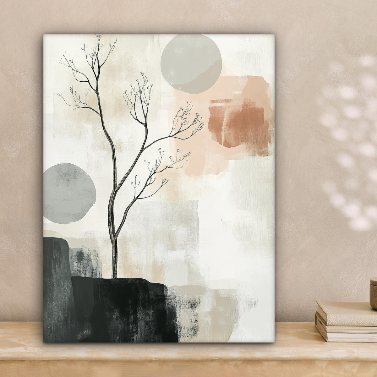 LEINWANDBILD Wabi sabi - Beige - Pflanze 30x40 cm - Sandfarben, Textil (30/40cm) - MuchoWow