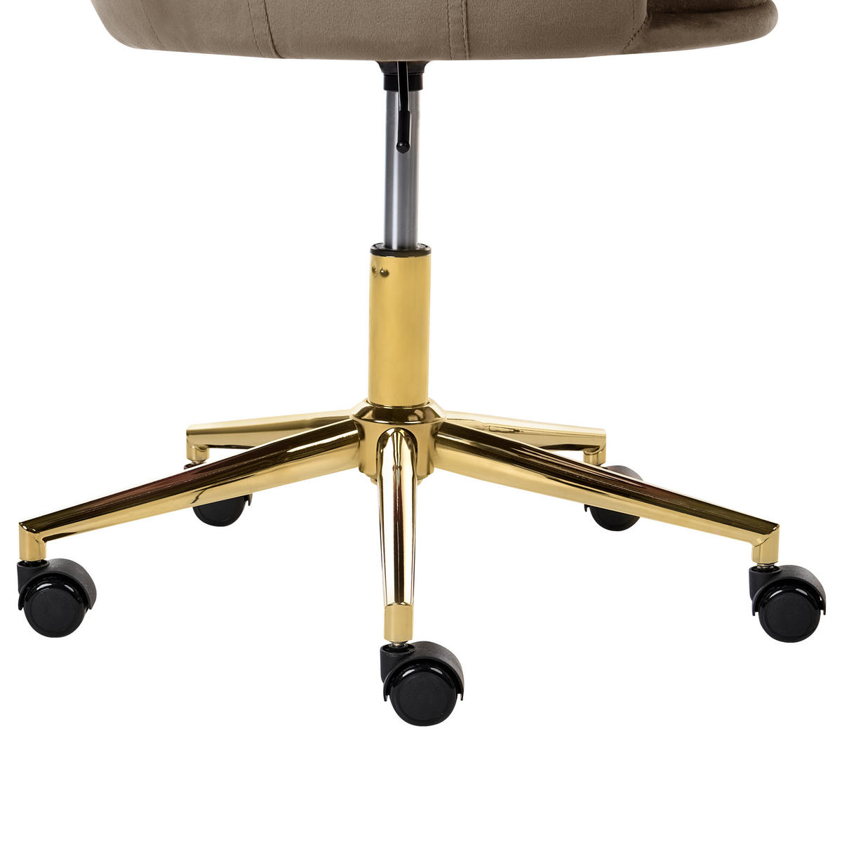 SCHREIBTISCHSTUHL Samtstoff Braun Velencia - Braun, Textil (64/85/60cm) - Beliani