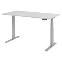 SCHREIBTISCH elektrisch XDKB 80/160/74 cm in Grau/Silberfarben - Silberfarben/Grau, Holzwerkstoff (80/160/74cm) - bümö