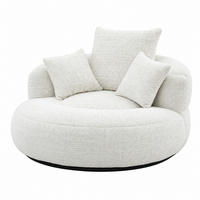 SITZSACK Chenille Beige 108 x 108 x 52 cm - Beige, Kunststoff (108/52/108cm) - Beauniv