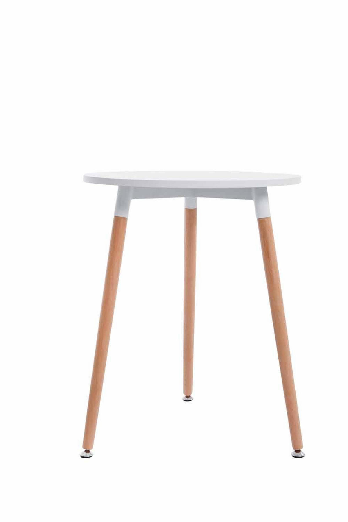 KONSOLENTISCH rund 60 cm Holz weiß - Eukalyptusholzfarben/Weiß, Holz (60/60/75cm) - CLP