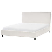 BETT mit Lattenrost 160/200 cm Stoff Beige Sennez - Beige, Textil (160/200cm) - Beliani