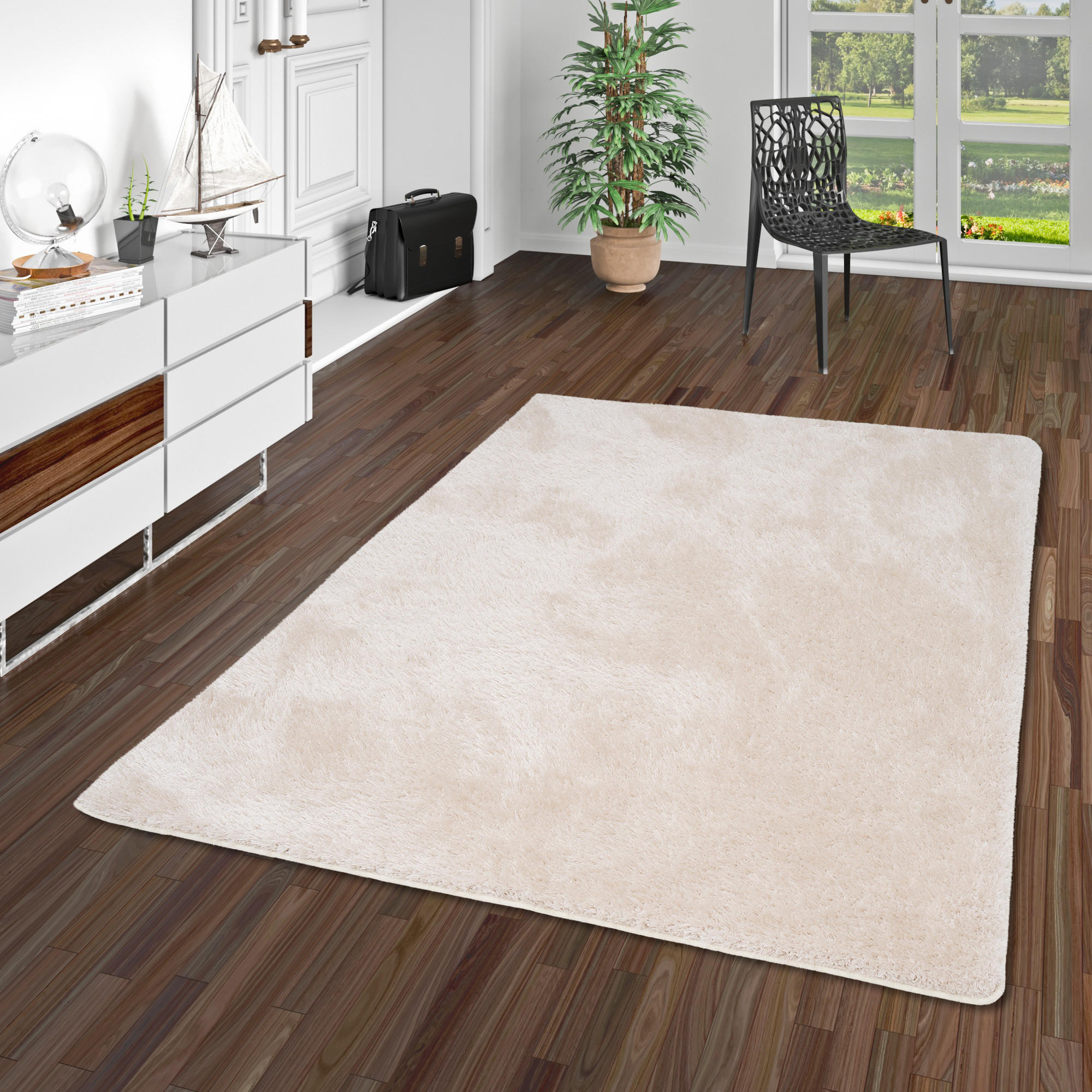 HOCHFLOR SHAGGY TEPPICH LUXUS EMOTION MIX - Beige, Textil (160/160cm) - Snapstyle