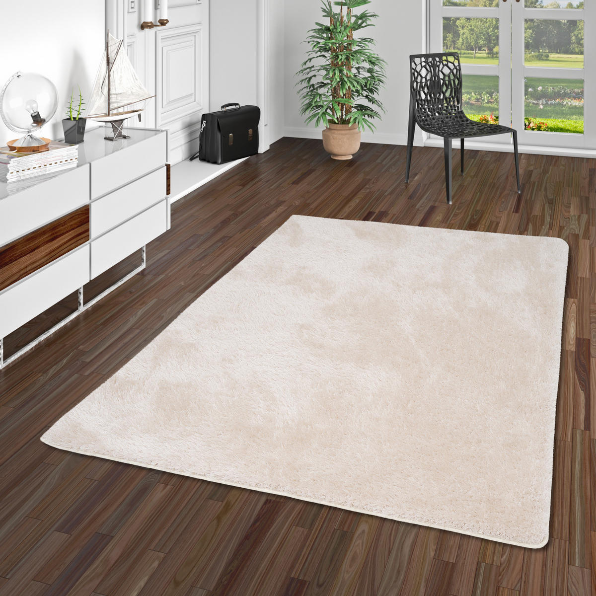 HOCHFLOR SHAGGY TEPPICH LUXUS EMOTION MIX - Beige, Textil (200/200cm) - Snapstyle