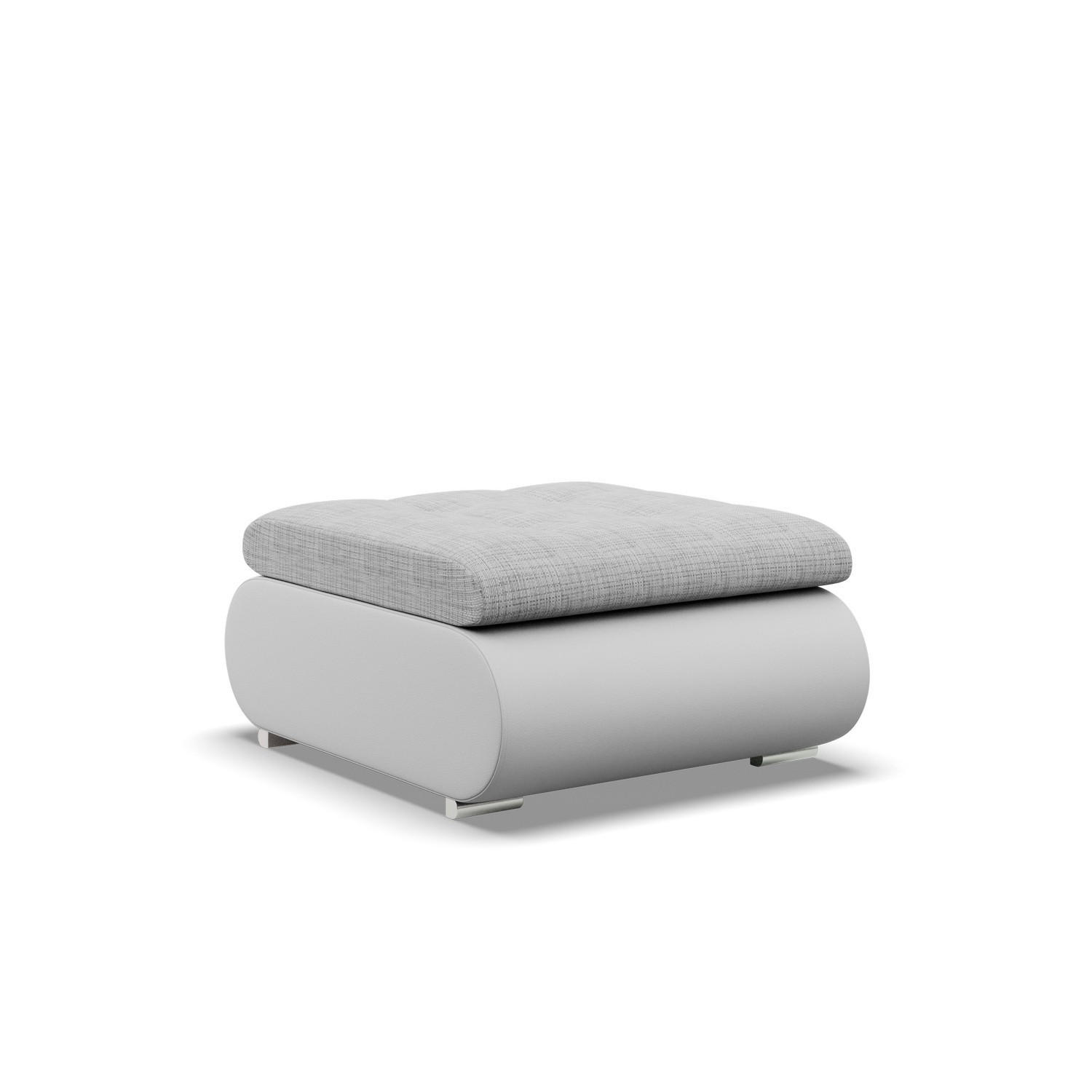 SITZPOUF FÜR DAS WOHNZIMMER FORESTA, Grau + Grau - Hellgrau/Grau, Textil (88/42/70cm)