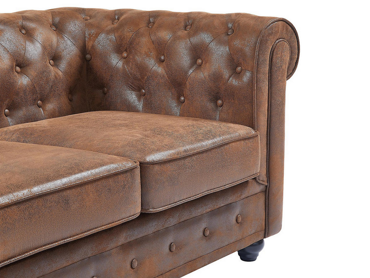 SOFA ohne Schlafmöglichkeit - 4 Personen - Stoff, Stoff - Braun - - Braun, Textil (256/72/87cm) - Vente-Unique