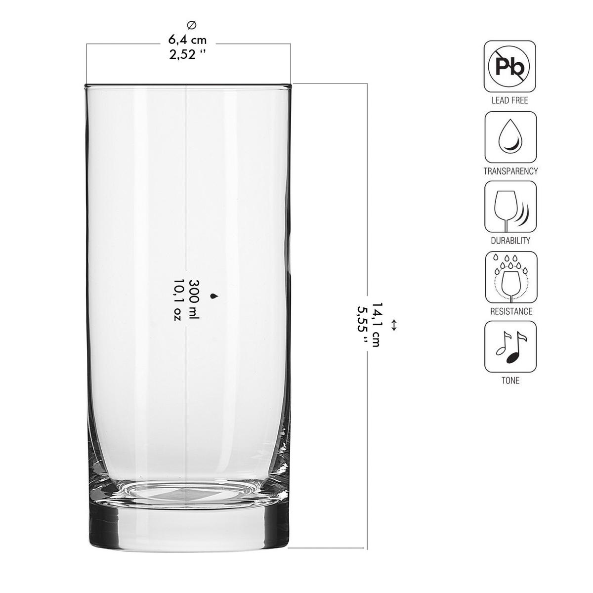 LONGDRINKGLÄSER, 6er-Set, 330 ml - Transparent, Glas (0.33L) - Krosno Glass