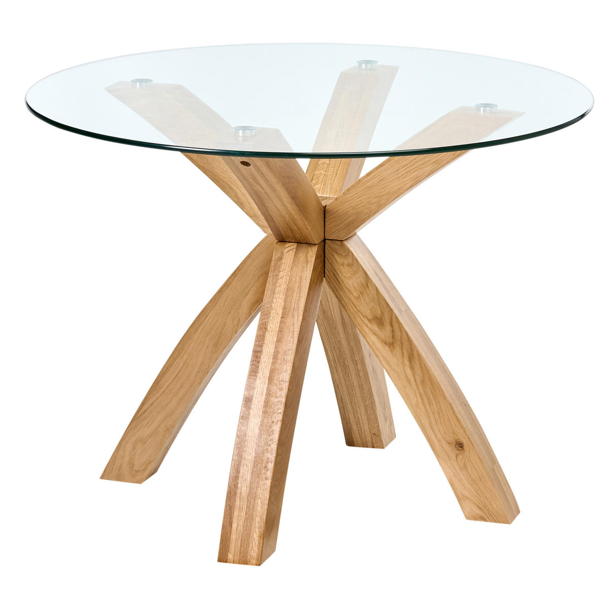 JÍDELNÍ STŮL Světle hnědý 100/100 cm Bezpečnostní sklo Yapp - světle hnědá, sklo (100/100/75cm) - Beliani