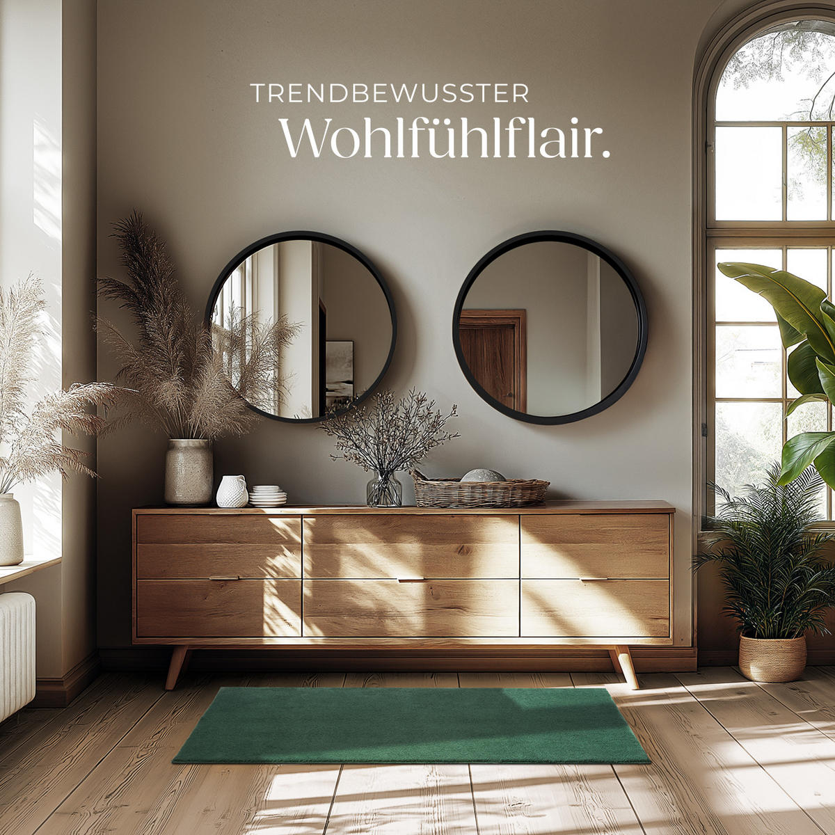 KURZFLORTEPPICH Soft Zone,rutschfeste Unterseite,grün - Grün, Kunststoff (150/80cm) - tectake