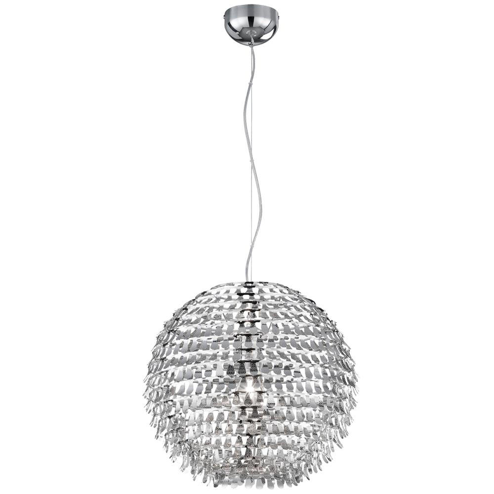 LED HÄNGELEUCHTE Kugel Chrom Silber - Silberfarben, Metall (6/12/150cm)