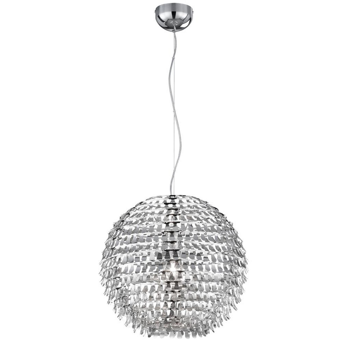 LED HÄNGELEUCHTE Kugel Chrom Silber - Silberfarben, Metall (6/12/150cm)