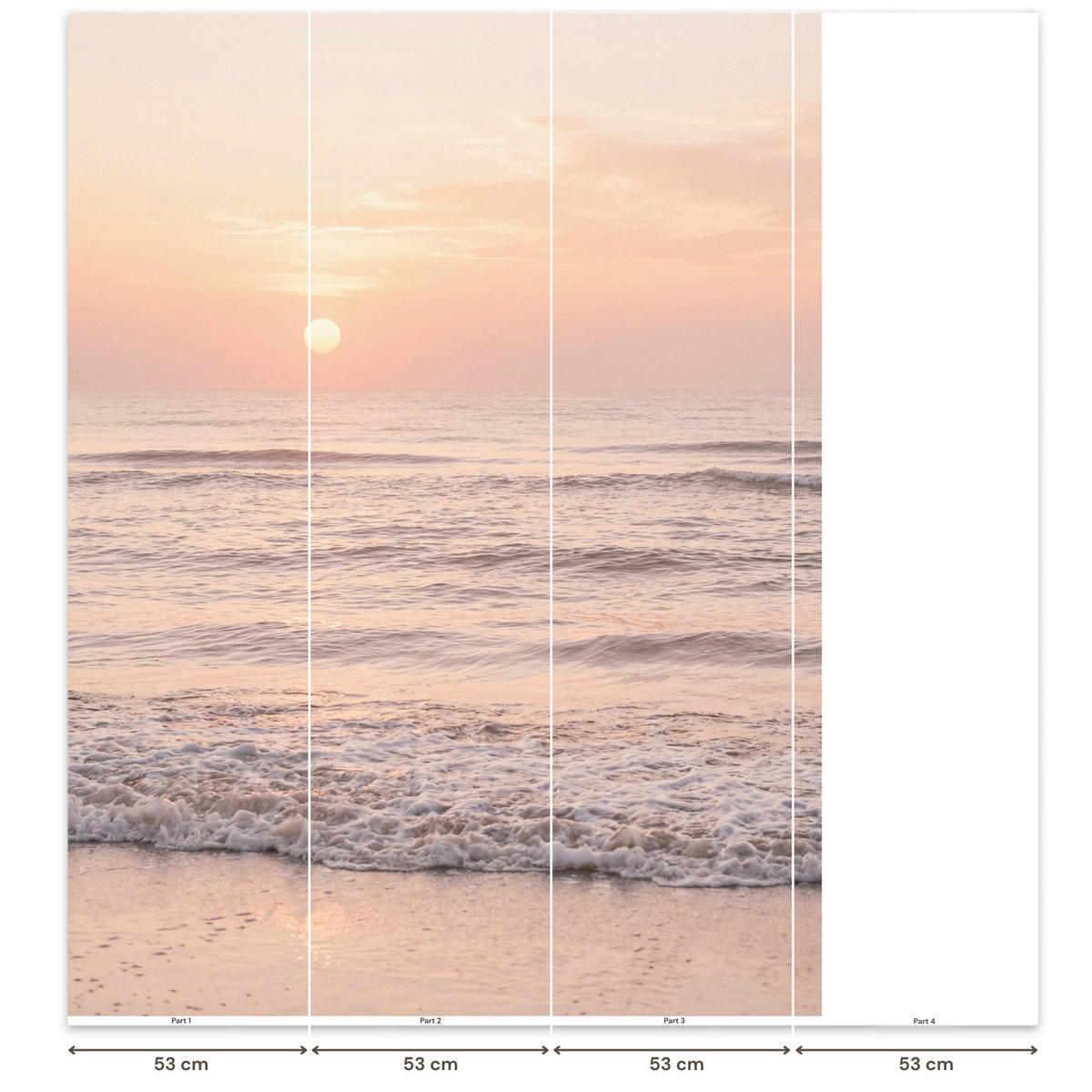 TAPETE - Sonne - Strand - Rosa - 160x220 cm - Hellrosa, Papier (160/220cm) - OnlyWow