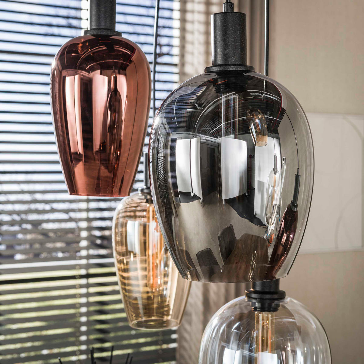 HÄNGELEUCHTE Amfora Schwarz 37/120/150 cm - Schwarz, Glas (37/120/150cm) - Hoyz Collection