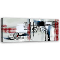 WANDBILD abstraktion auf grauem hintergrund - Beige, Textil (90/30cm) - Feeby