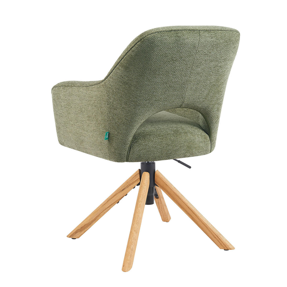 BÜROSTUHL Mika-Amia - Honigeiche/Grün, Eichenholz/Holz (60/88/65cm) - DUBI Möbel